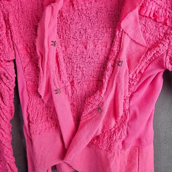 We The Free Pink Textured Ruffle Demi Lace Jacket Size XS - Picture 6 of 8